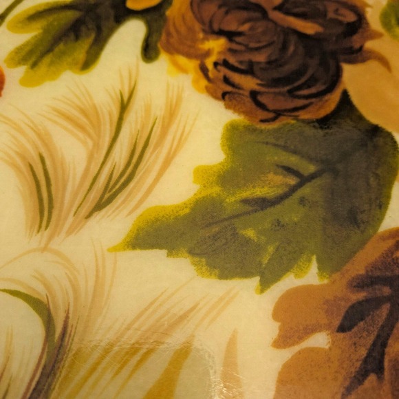 Vintage 60s LARGE 21"x16" MCM Mid Century Vintage Fiberglass Floral Tray serving - Picture 7 of 16